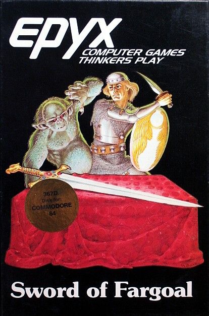Sword of Fargoal box art for Commodore 64
